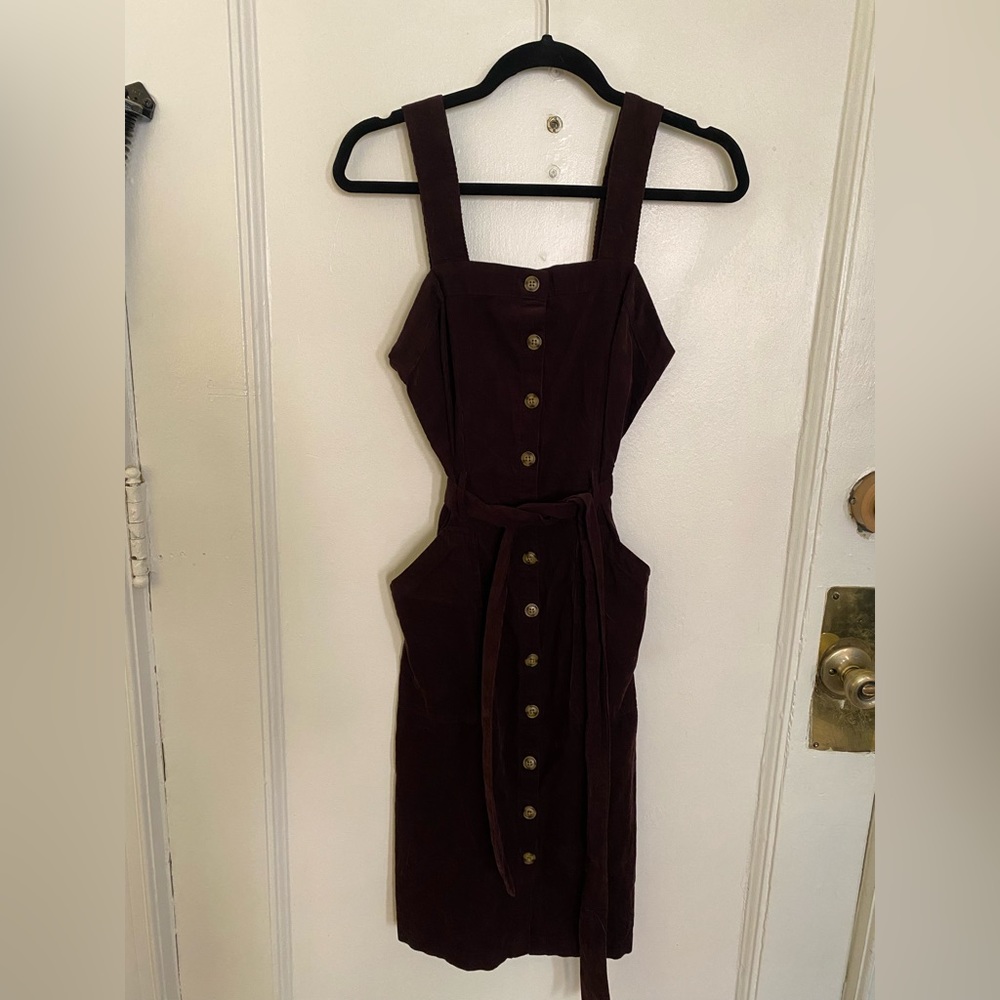 Midi purple corduroy dress